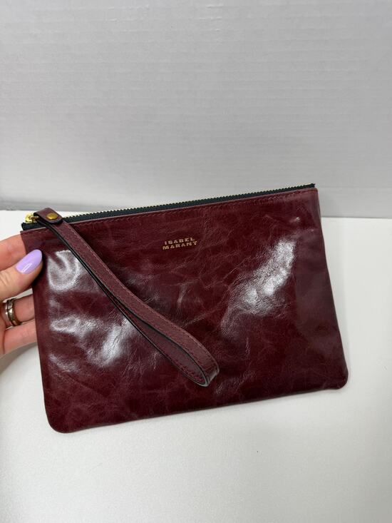 Isabel Marant Handbags - Isabel Marant Mino Pouch Wristlet Leather Zip Burgundy Clutch Small Evening Bag